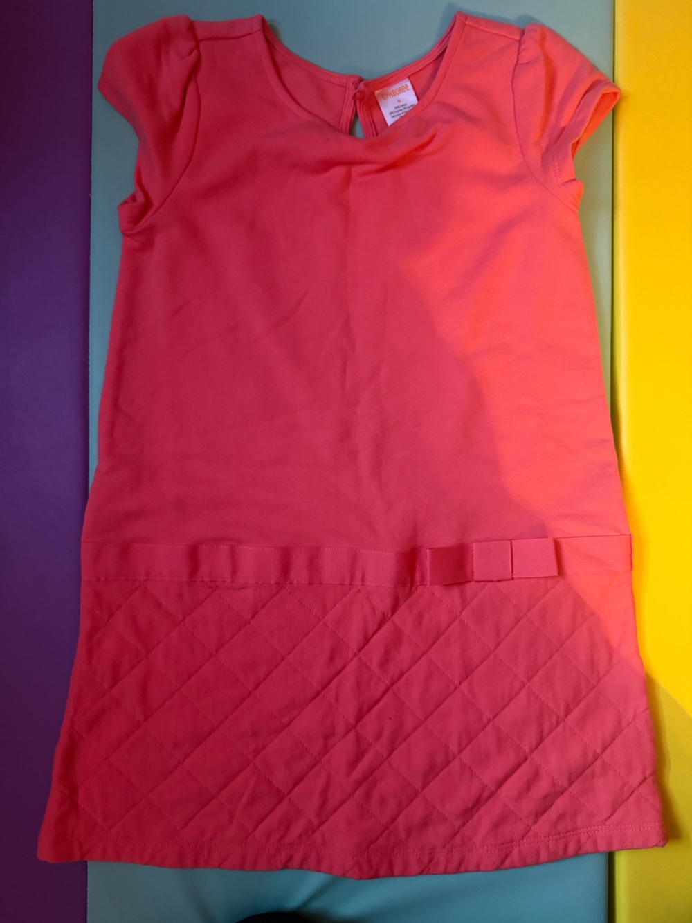 Gymboree Coral Pink Quilted Skirt Bow Dress